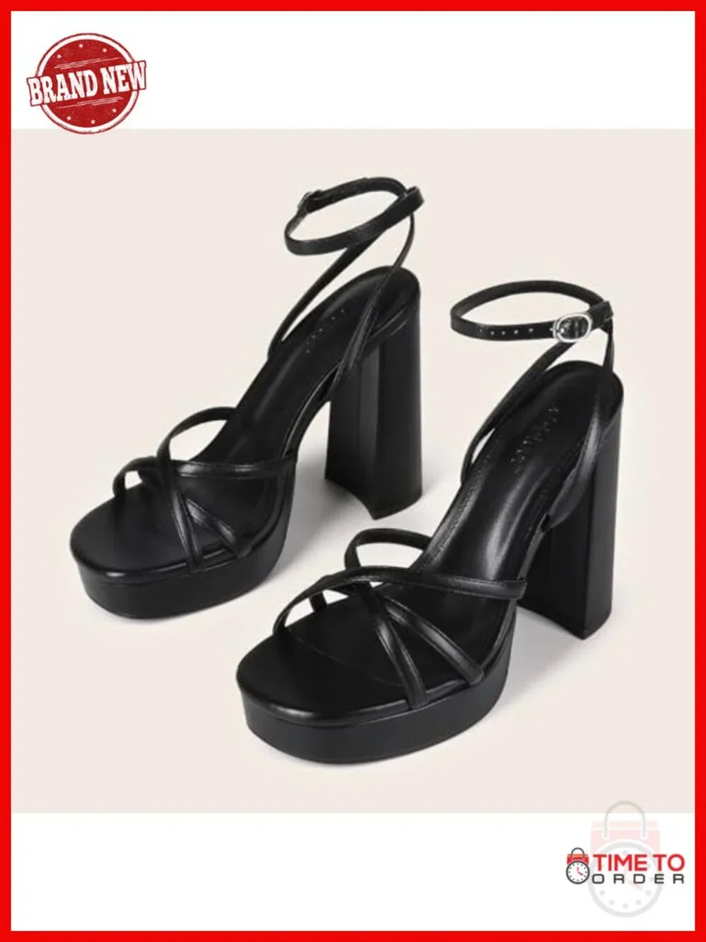 Platform Heels Strappy Chunky High Heel Lace-Up Sandal